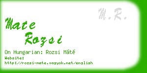mate rozsi business card